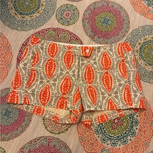 GORGEOUS J Crew Orange & Gray Patterned Shorts